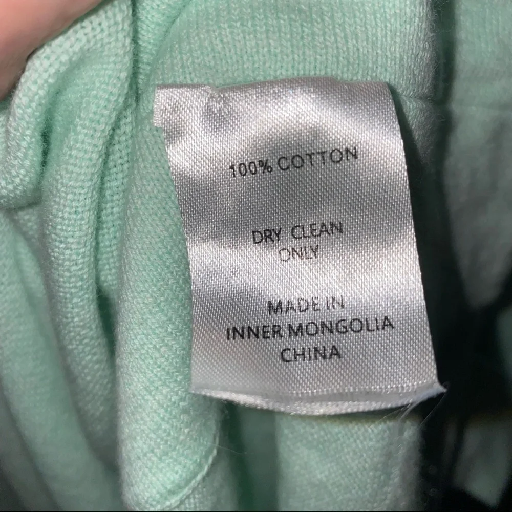 Zoe Couture Collection Mint Green Knit Tunic Lace Up Neck Short Sleeve M L
